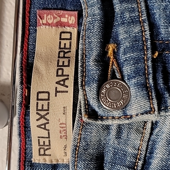 Vintage LEVI 550 Y2K Relaxed Tapered Straight Leg Classic Retro Blue Jeans 12L - Picture 11 of 16